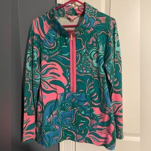 Lilly Pulitzer Popover size Large. In good condition. Green,pink, & blue print